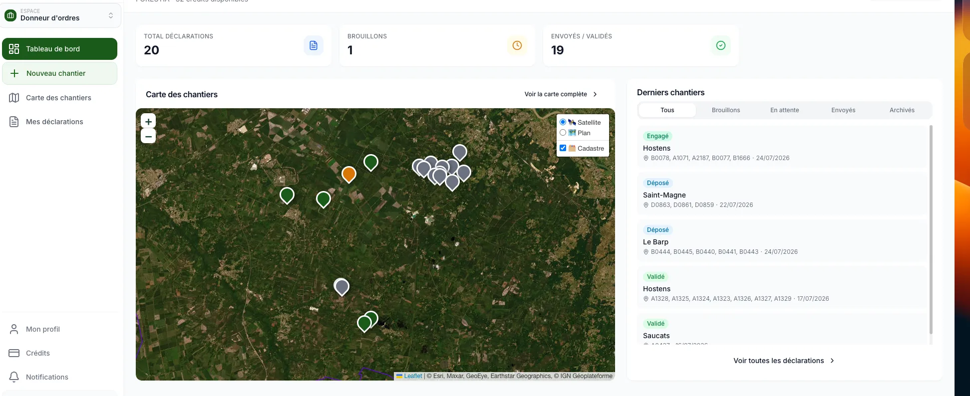 Interface de DCF